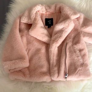 Girls Pink fur coat